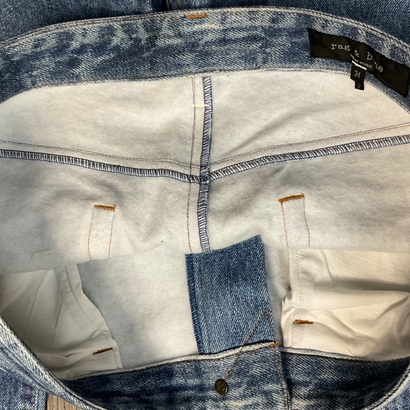 Rag Bone Fit 4 Miramar Jeans Mens 34 Light Wash Blue Faux Denim Greenwood NWT - Picture 6 of 13